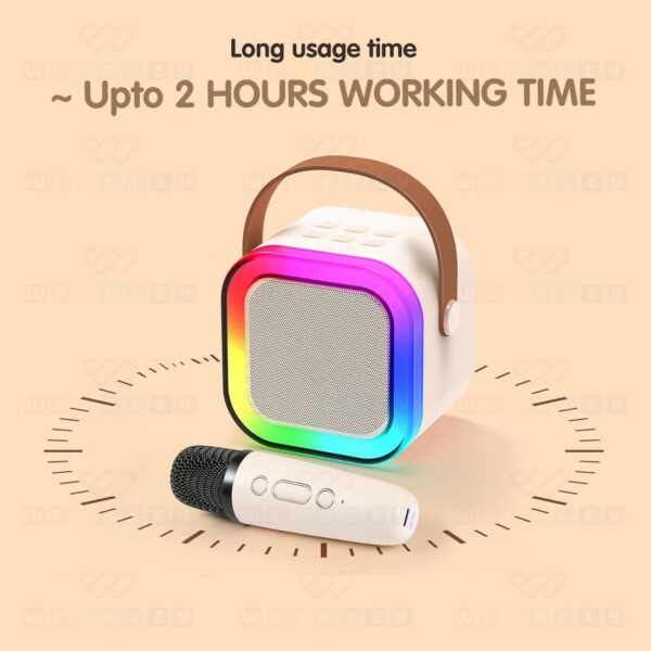Wembley Rechargeable Karaoke Mic with Speaker for Singing | Wireless Mini Portable Bluetooth Speaker with Microphone & LED Lights | Cute Birthday Gift for Kids Musical Toys for Boys, Girls and Adults - Image 6
