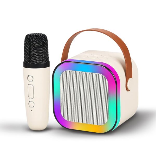 Wembley Rechargeable Karaoke Mic with Speaker for Singing | Wireless Mini Portable Bluetooth Speaker with Microphone & LED Lights | Cute Birthday Gift for Kids Musical Toys for Boys, Girls and Adults - Image 4