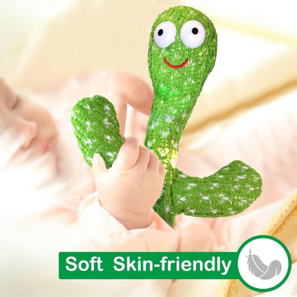 SHINETOY TikTok Dancing Cactus Plush Toy USB Charging,Sing 120pcs Songs,Recording, Repeats What You say, Colored Lights, Gifts for Boys and Girls - Image 2