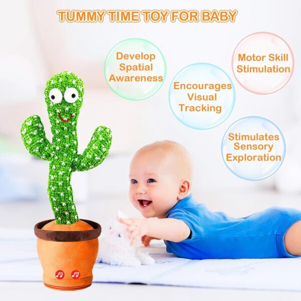SHINETOY TikTok Dancing Cactus Plush Toy USB Charging,Sing 120pcs Songs,Recording, Repeats What You say, Colored Lights, Gifts for Boys and Girls - Image 5