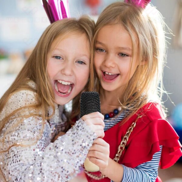 Wembley Rechargeable Karaoke Mic with Speaker for Singing | Wireless Mini Portable Bluetooth Speaker with Microphone & LED Lights | Cute Birthday Gift for Kids Musical Toys for Boys, Girls and Adults - Image 3