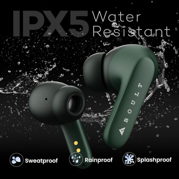 Boult Z20 Truly Wireless Bluetooth Ear Buds with 51H Playtime, Zen™ Calling ENC Mic, Made in India, Low Latency Gaming, Touch Controls, Rich Bass Drivers, TWS Earbuds Bluetooth Wireless (Pine Green) - Image 2