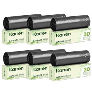 KARRON Garbage Bags Medium Size - 19x21 Inches, 6x30 pcs, Biodegradable Dustbin Bags Medium, Polythene Trash Bag for Home, Office, Kitchen, Restaurants, Plastic Dust Bin Covers for Daily Waste